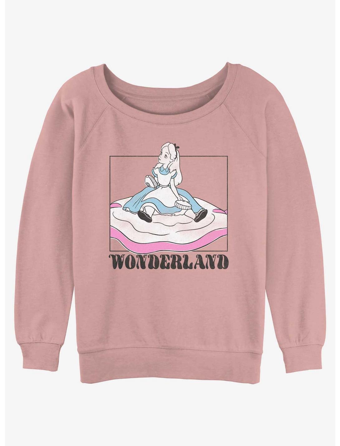 Disney Alice in Wonderland Soft Pop Wonderland Womens Slouchy Sweatshirt, DESERTPNK, hi-res