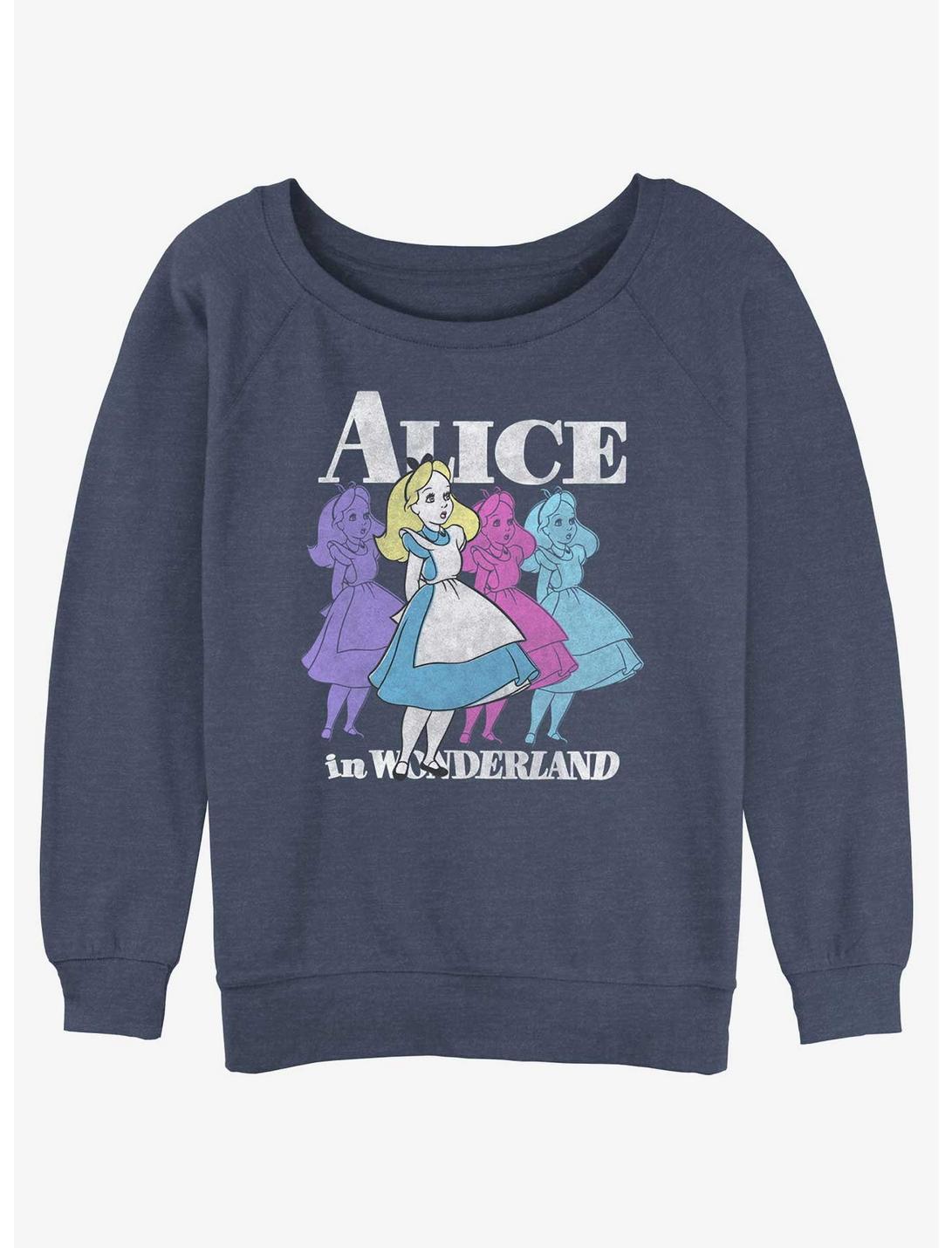Disney Alice in Wonderland Trippy Alice Womens Slouchy Sweatshirt, BLUEHTR, hi-res
