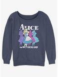 Disney Alice in Wonderland Trippy Alice Womens Slouchy Sweatshirt, BLUEHTR, hi-res
