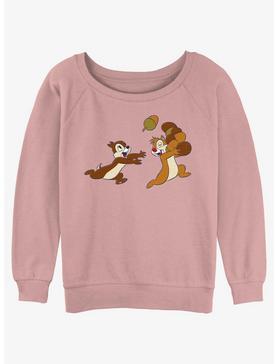 Disney Chip n' Dale Chasing Acorns Womens Slouchy Sweatshirt, , hi-res