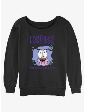 Cartoon Network Courage the Cowardly Dog Courage Portrait Womens Slouchy Sweatshirt, , hi-res