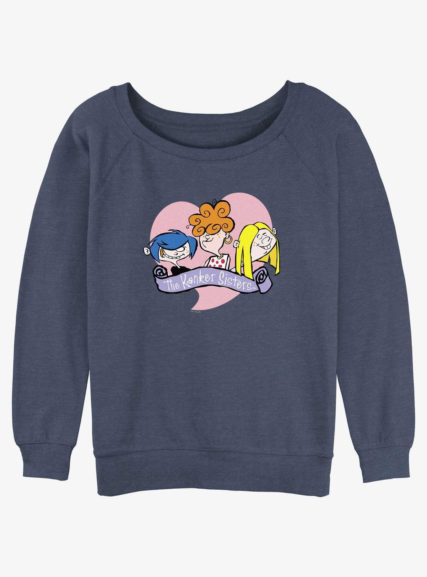 Cartoon Network Ed, Edd n Eddy Kanker Sisters Heart Womens Slouchy Sweatshirt, , hi-res