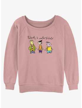 Cartoon Network Ed, Edd n Eddy Puberty Is Unforgiving Womens Slouchy Sweatshirt, , hi-res
