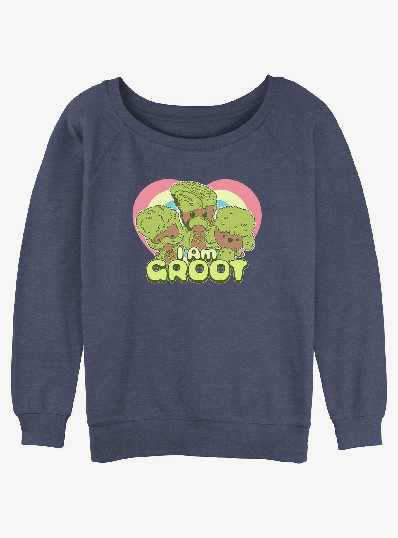 Marvel Guardians of the Galaxy Groot Hearts Womens Slouchy Sweatshirt, BLUEHTR, hi-res