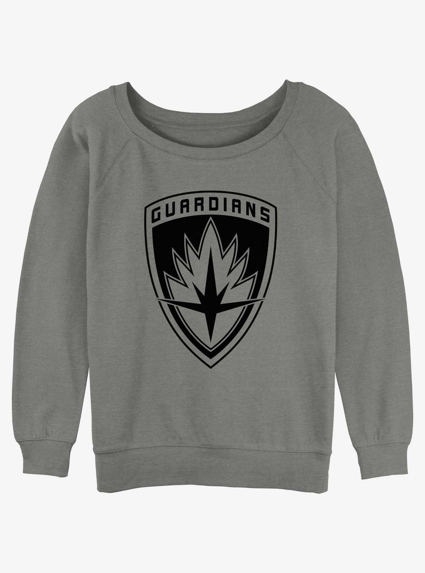Marvel Guardians of the Galaxy Guardians Badge Womens Slouchy Sweatshirt, GRAY HTR, hi-res