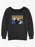 Cartoon Network Johnny Bravo Flex The Pecs Womens Slouchy Sweatshirt, BLACK, hi-res