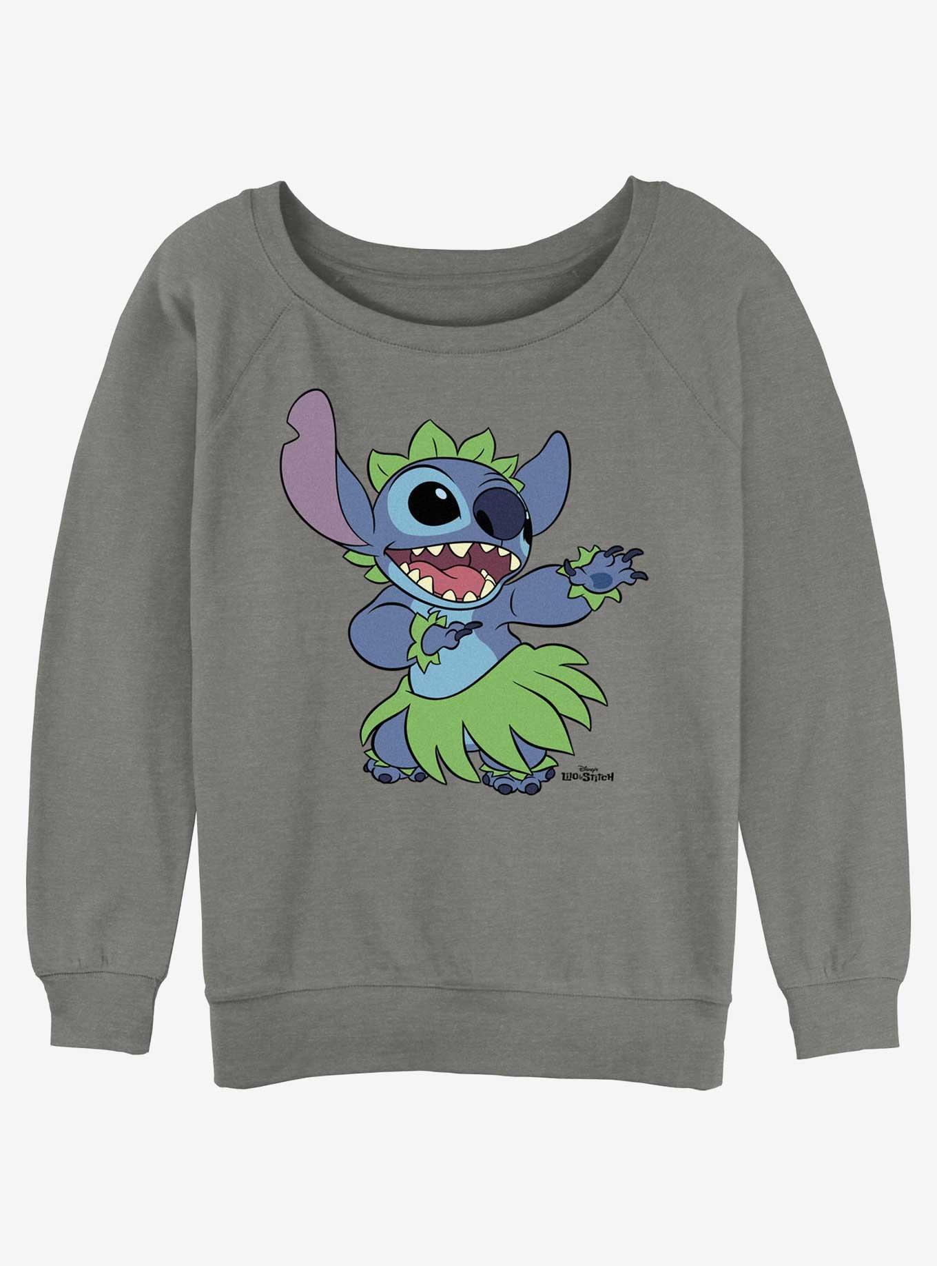 Disney Lilo & Stitch Big Hula Womens Slouchy Sweatshirt, GRAY HTR, hi-res