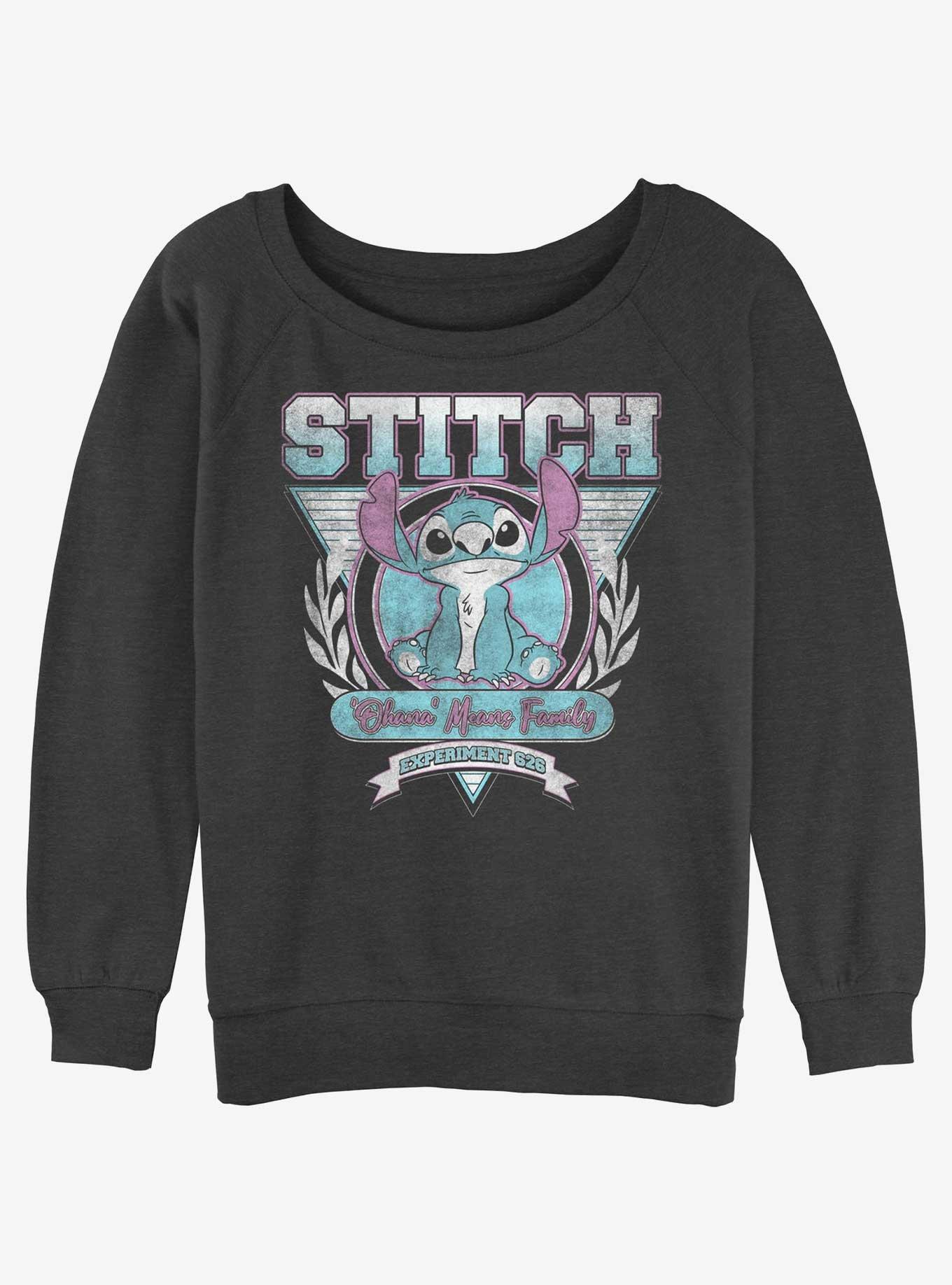 Disney Lilo & Stitch Experiment 626 Womens Slouchy Sweatshirt, CHAR HTR, hi-res