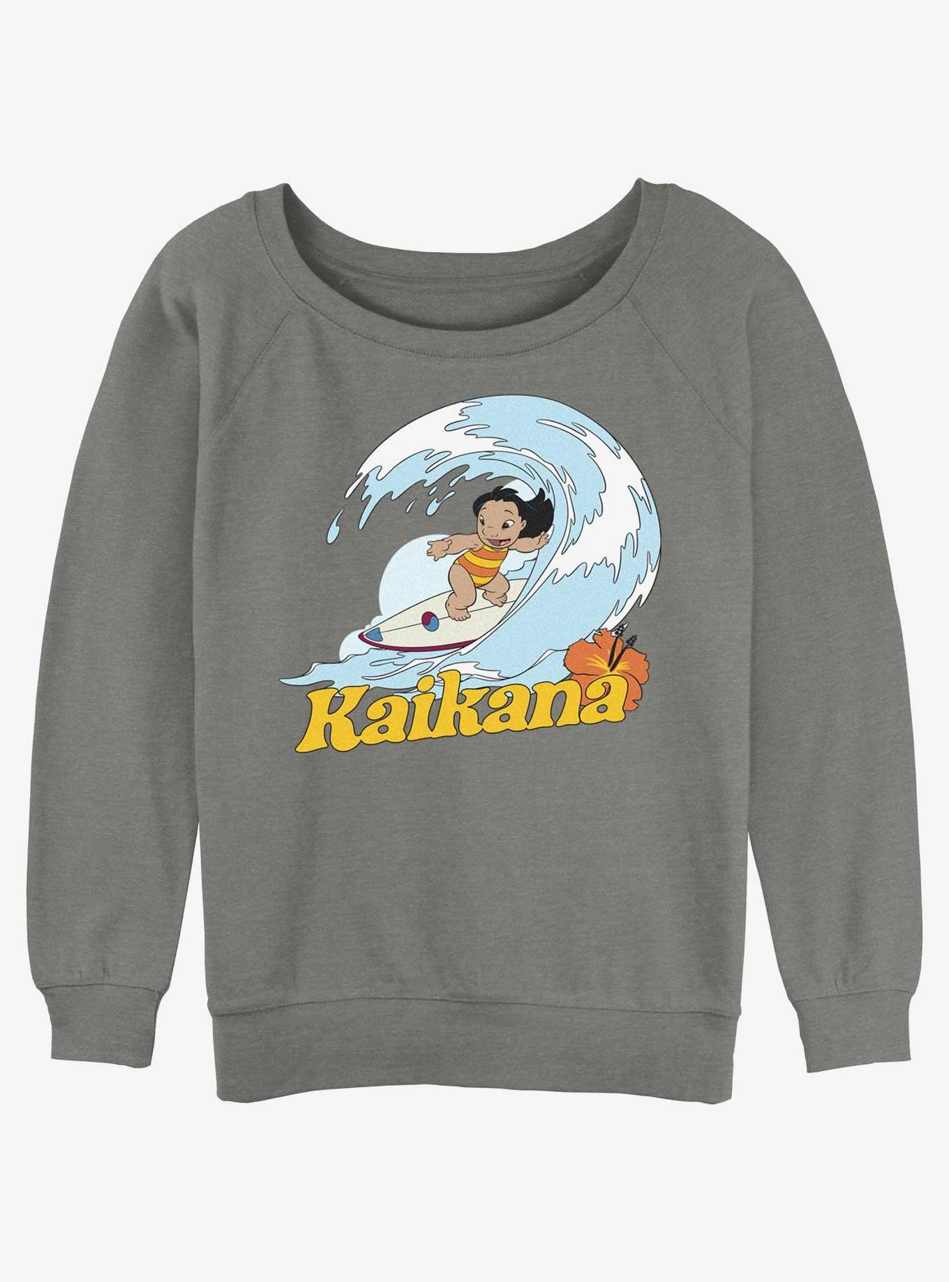 Disney Lilo & Stitch Hawaiian Sister Lilo Womens Slouchy Sweatshirt, GRAY HTR, hi-res