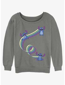 Disney Lilo & Stitch Ribbon Stitches Womens Slouchy Sweatshirt, , hi-res