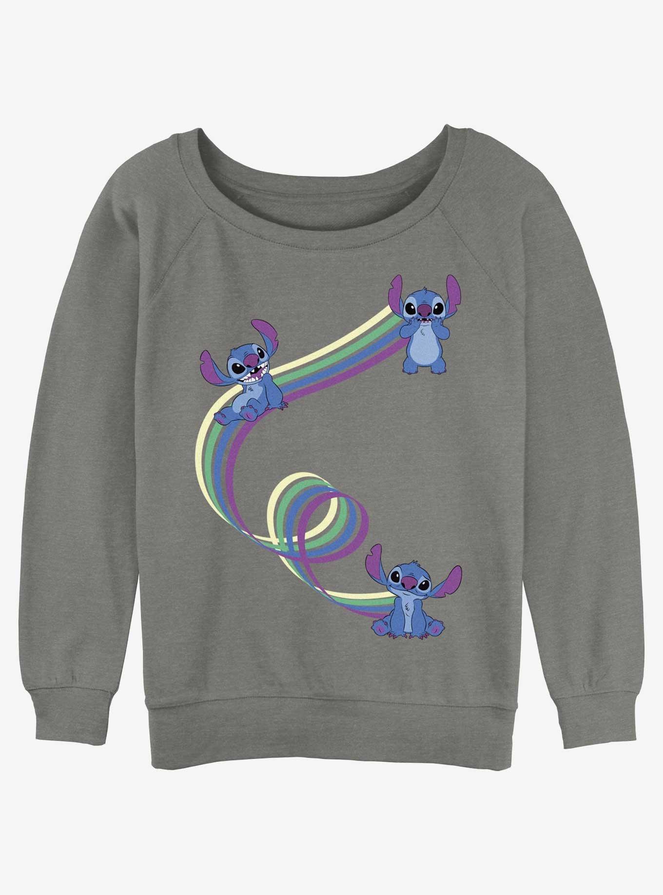 Disney Lilo & Stitch Ribbon Stitches Womens Slouchy Sweatshirt, , hi-res