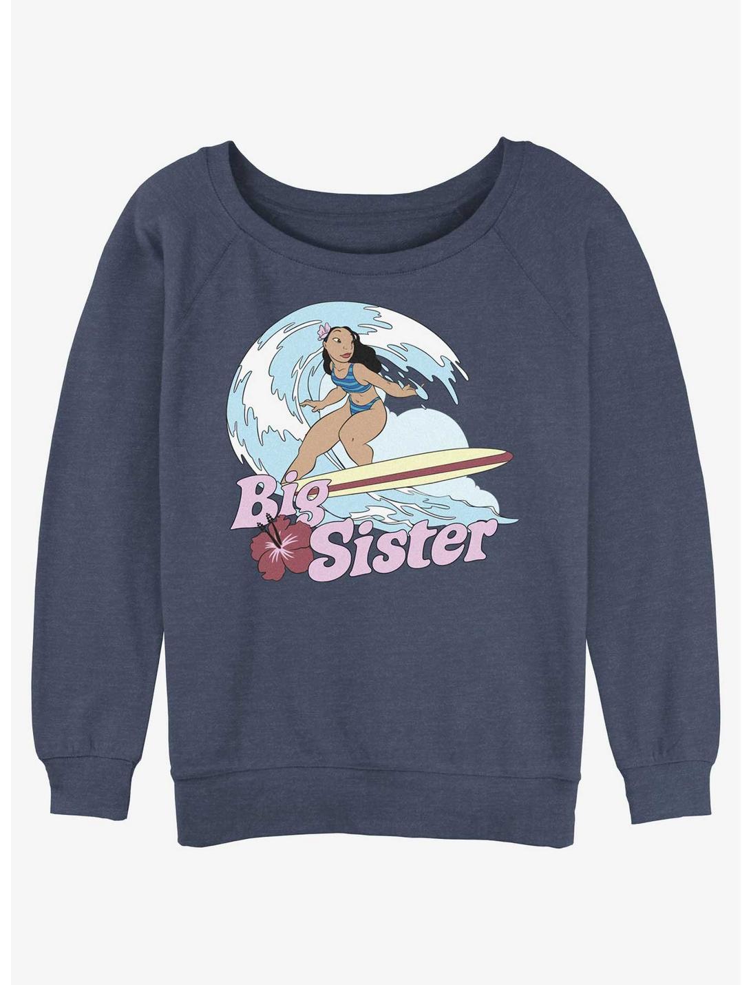 Disney Lilo & Stitch Big Sister Nani Womens Slouchy Sweatshirt, BLUEHTR, hi-res