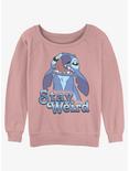 Disney Lilo & Stitch Stay Weird Womens Slouchy Sweatshirt, DESERTPNK, hi-res