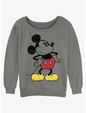 Plus Size Disney Mickey Mouse Classic Vintage Mickey Womens Slouchy Sweatshirt, , hi-res