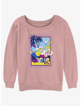 Disney Mickey Mouse Donald and Daisy Duck And Run Womens Slouchy Sweatshirt, , hi-res