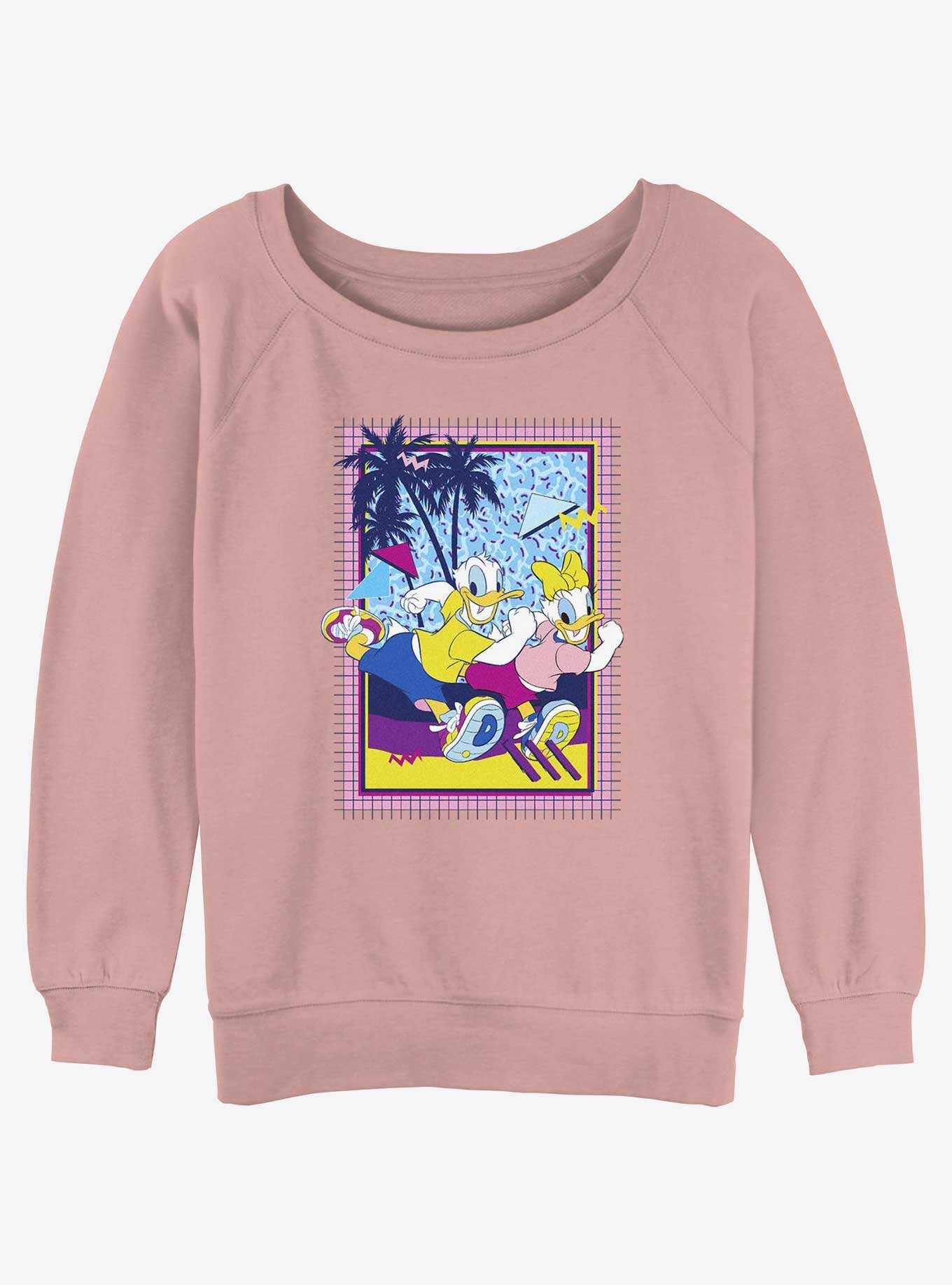 Disney Mickey Mouse Donald and Daisy Duck And Run Womens Slouchy Sweatshirt, , hi-res