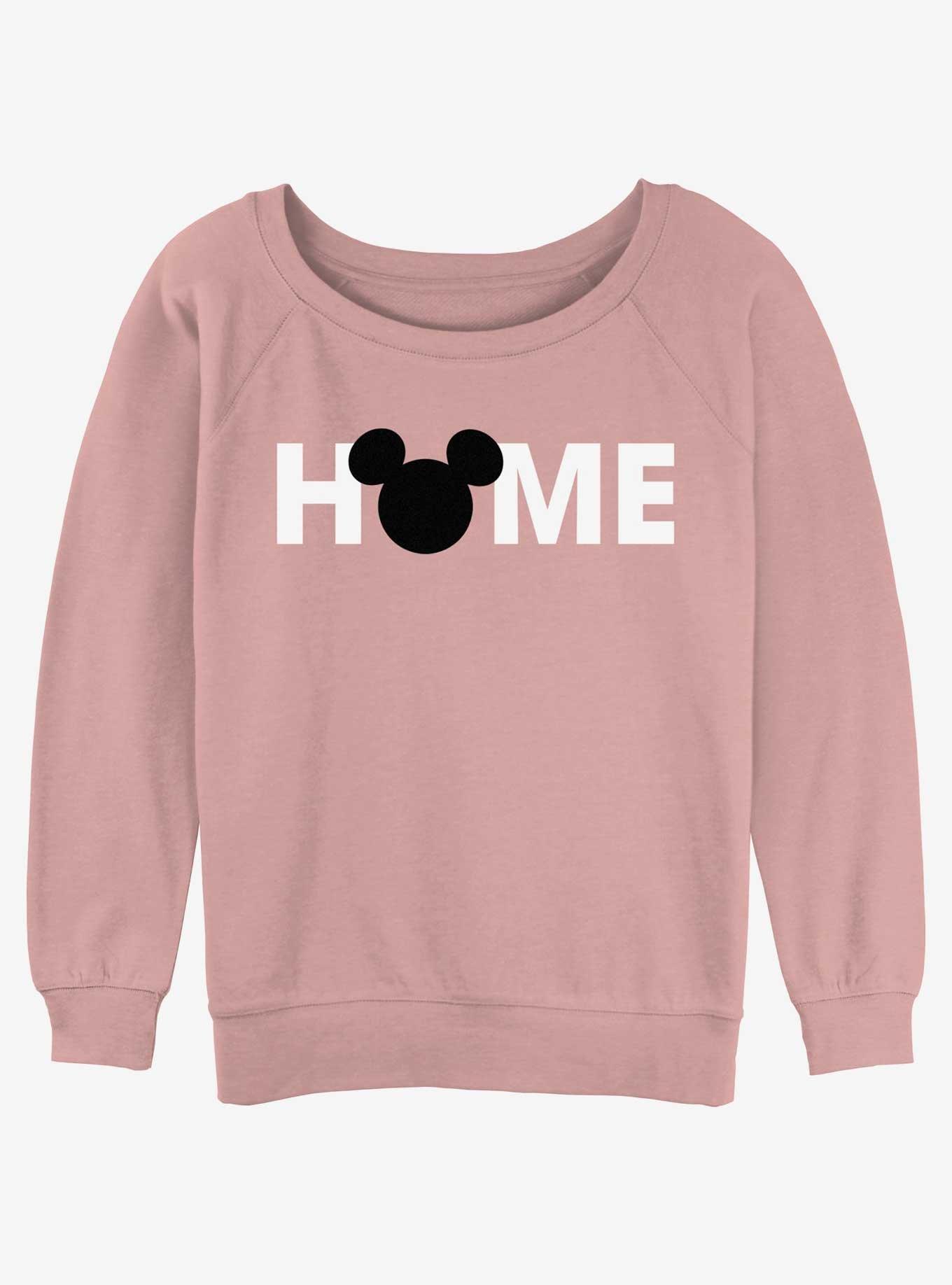 Disney Mickey Mouse Home Womens Slouchy Sweatshirt, DESERTPNK, hi-res