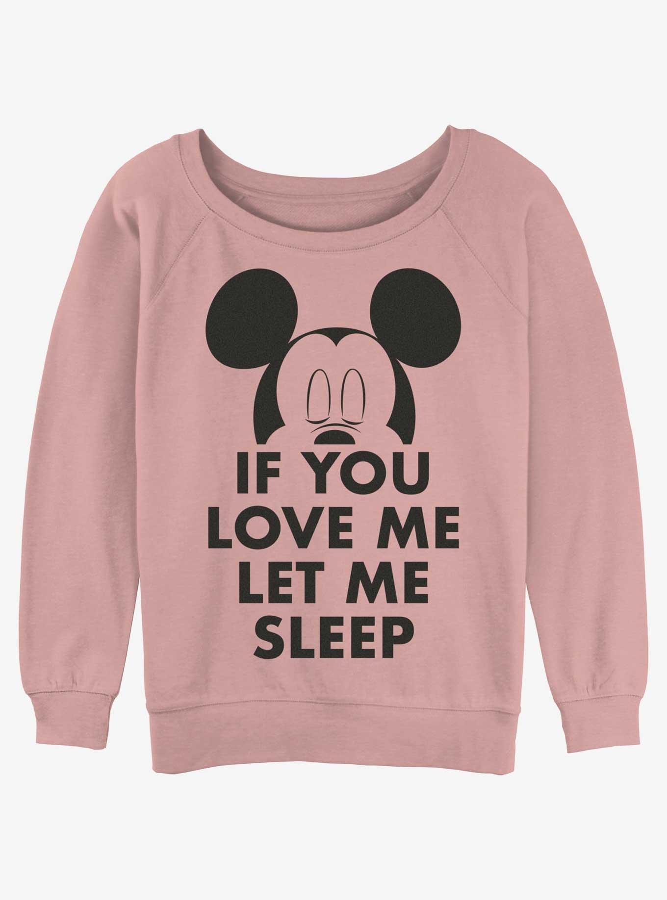 Disney Mickey Mouse Let Me Sleep Womens Slouchy Sweatshirt, DESERTPNK, hi-res