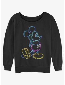 Plus Size Disney Mickey Mouse Neon Mickey Womens Slouchy Sweatshirt, , hi-res