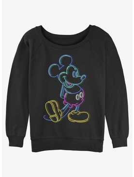 Disney Mickey Mouse Neon Mickey Womens Slouchy Sweatshirt, , hi-res