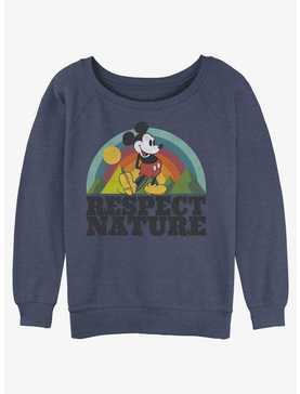 Disney Mickey Mouse Respect Nature Womens Slouchy Sweatshirt, , hi-res
