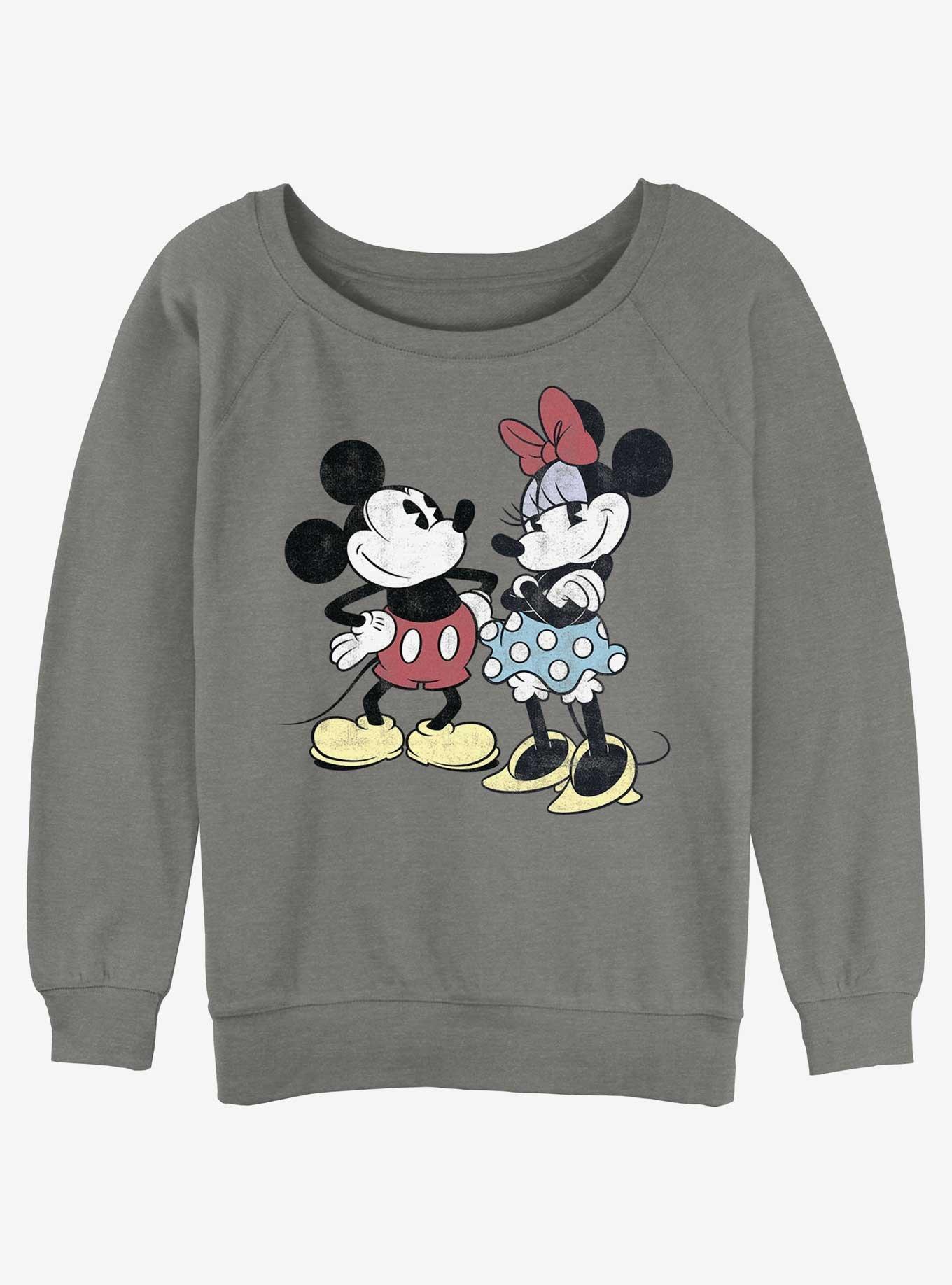 Disney Mickey Mouse Retro Couple Womens Slouchy Sweatshirt, , hi-res