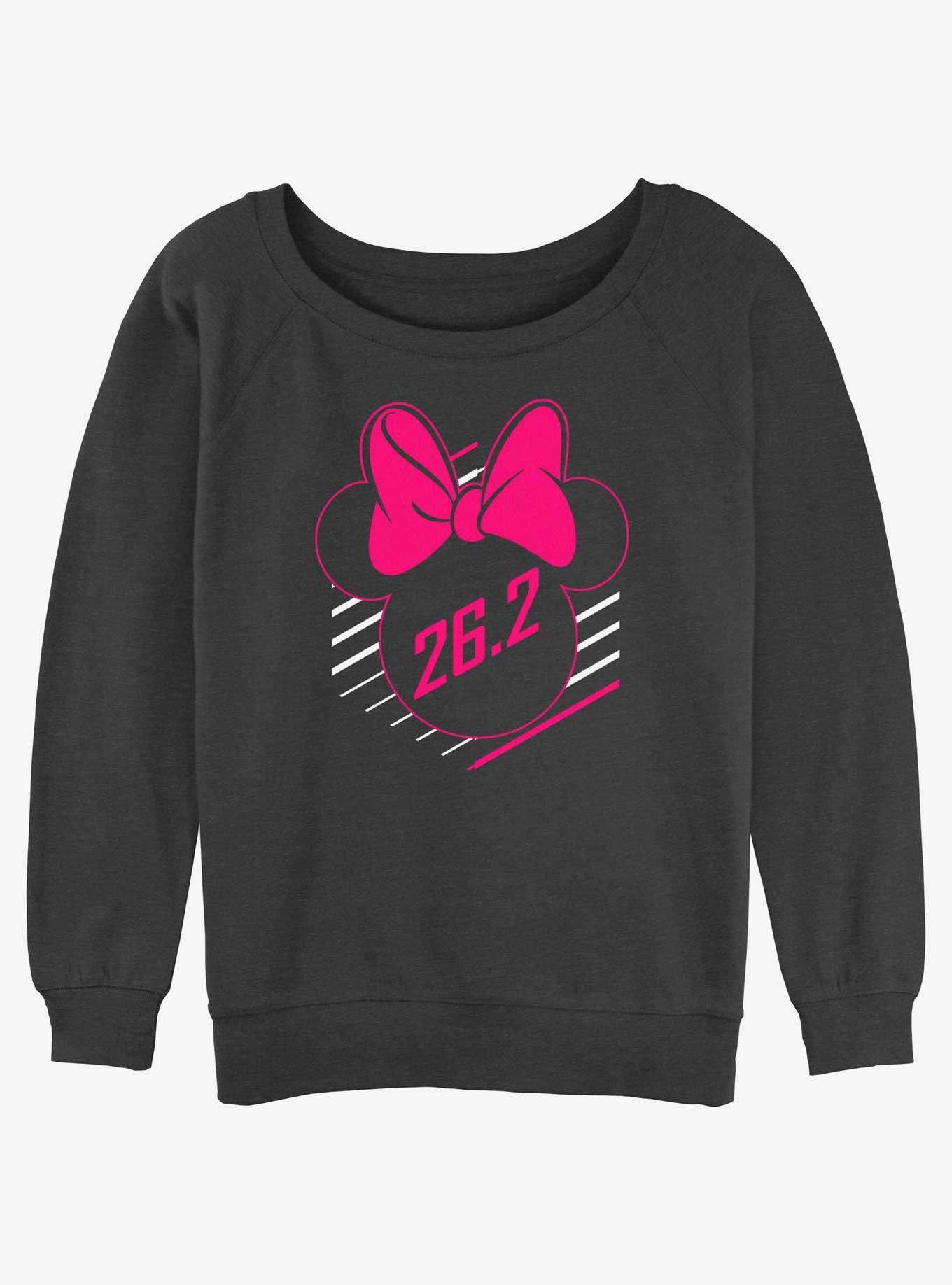 Disney Mickey Mouse Runners Club Marathon Minnie Ears Womens Slouchy Sweatshirt, , hi-res