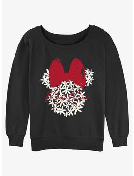 Plus Size Disney Minnie Mouse Floral Minnie Womens Slouchy Sweatshirt, , hi-res