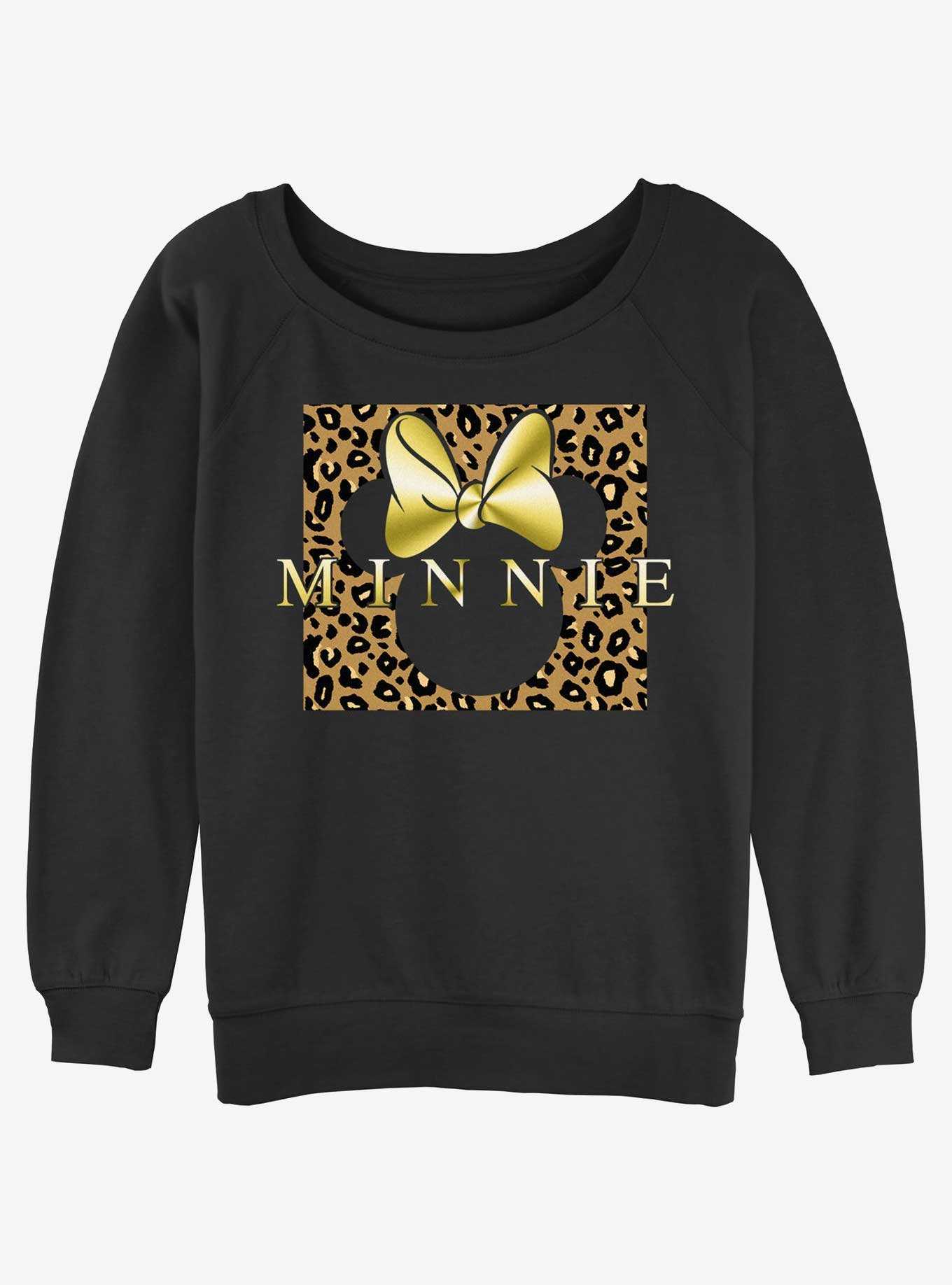 Disney Minnie Mouse Leopard Minnie Womens Slouchy Sweatshirt, , hi-res