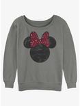 Disney Minnie Mouse Red Leopard Bow Womens Slouchy Sweatshirt, GRAY HTR, hi-res