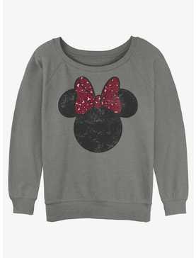 Disney Minnie Mouse Red Leopard Bow Womens Slouchy Sweatshirt, , hi-res