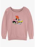 Cartoon Network The Powerpuff Girls Blossom, Bubbles, and Buttercup Womens Slouchy Sweatshirt, DESERTPNK, hi-res