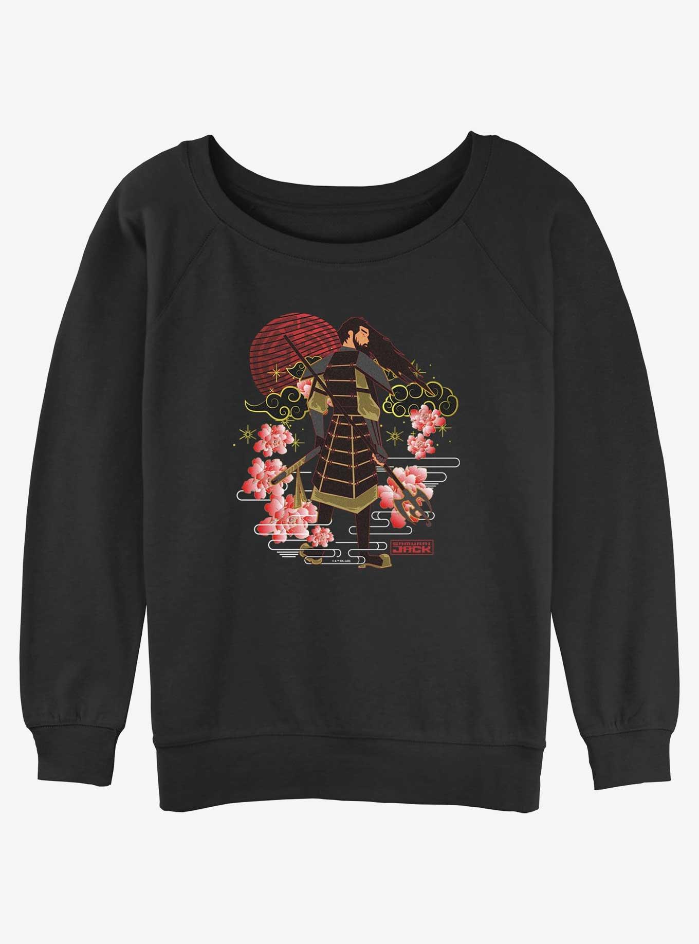 Cartoon Network Samurai Jack Sukajan Samurai Womens Slouchy Sweatshirt, BLACK, hi-res