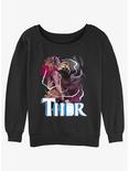 Marvel Thor Mighty Thor Thunder God Womens Slouchy Sweatshirt, BLACK, hi-res