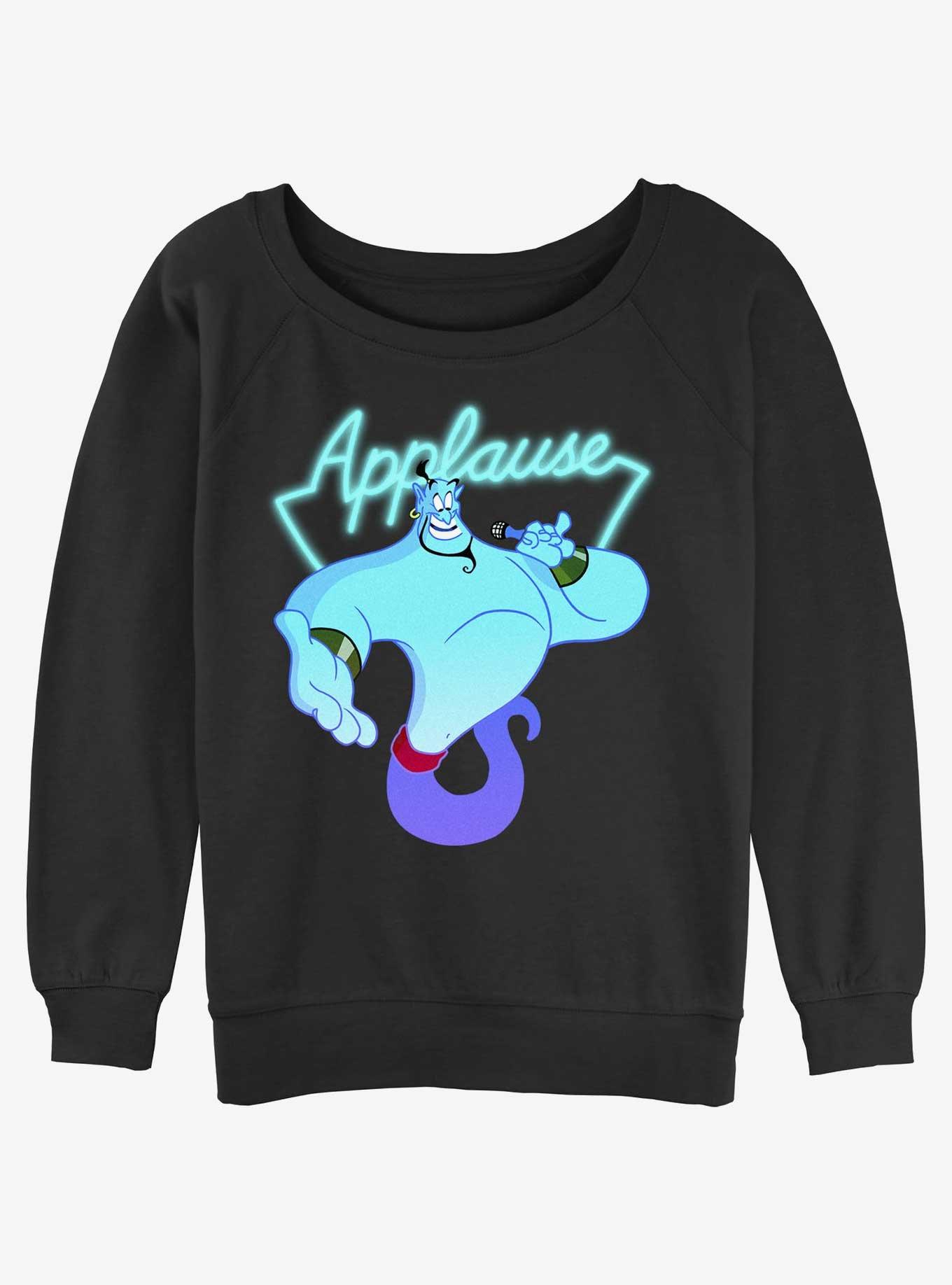 Disney Aladdin Genie Applause Womens Slouchy Sweatshirt, BLACK, hi-res
