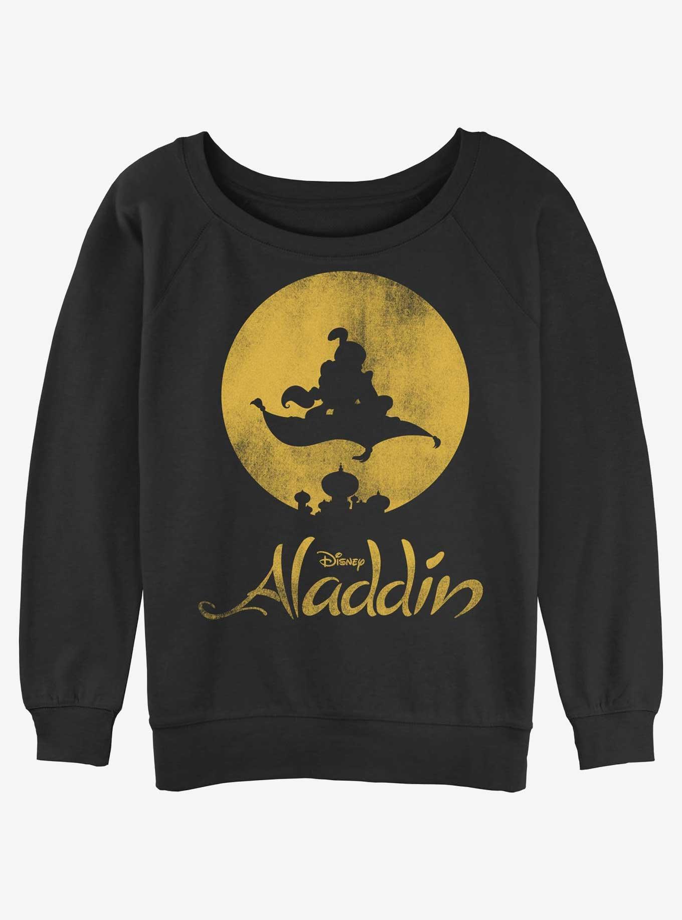 Disney Aladdin New World Womens Slouchy Sweatshirt, BLACK, hi-res