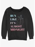 Disney Cinderella Run Like It's Almost Midnight Womens Slouchy Sweatshirt, BLACK, hi-res