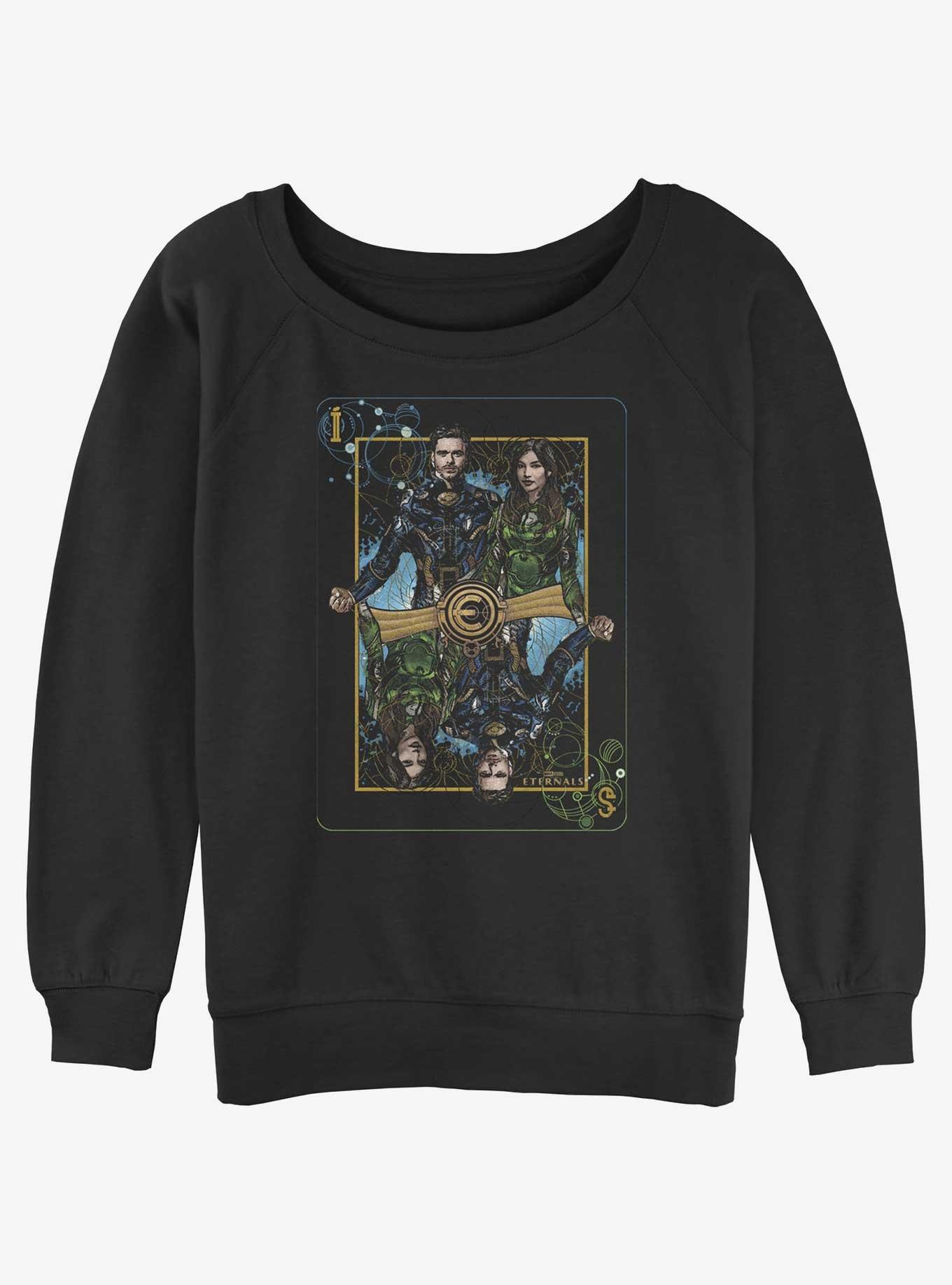 Marvel Eternals Sersi and Ikaris Card Womens Slouchy Sweatshirt, , hi-res