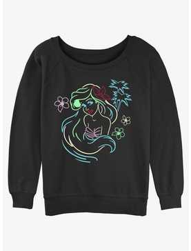 Disney The Little Mermaid Ariel Neon Art Womens Slouchy Sweatshirt, , hi-res