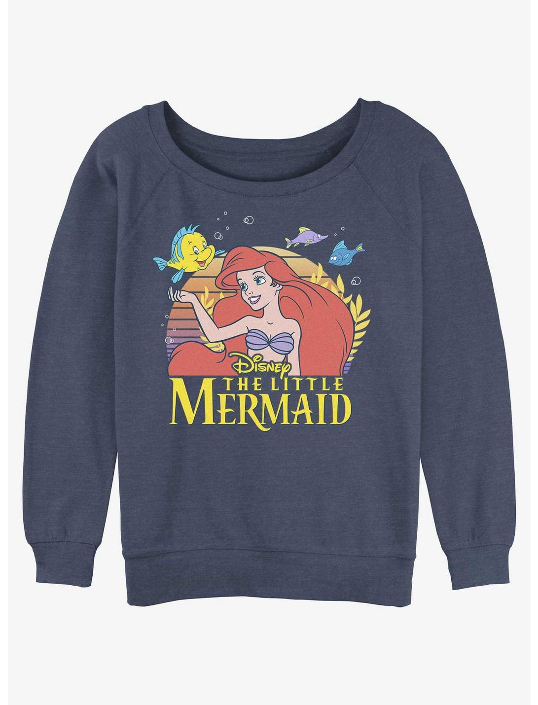 Disney The Little Mermaid Title Womens Slouchy Sweatshirt, BLUEHTR, hi-res