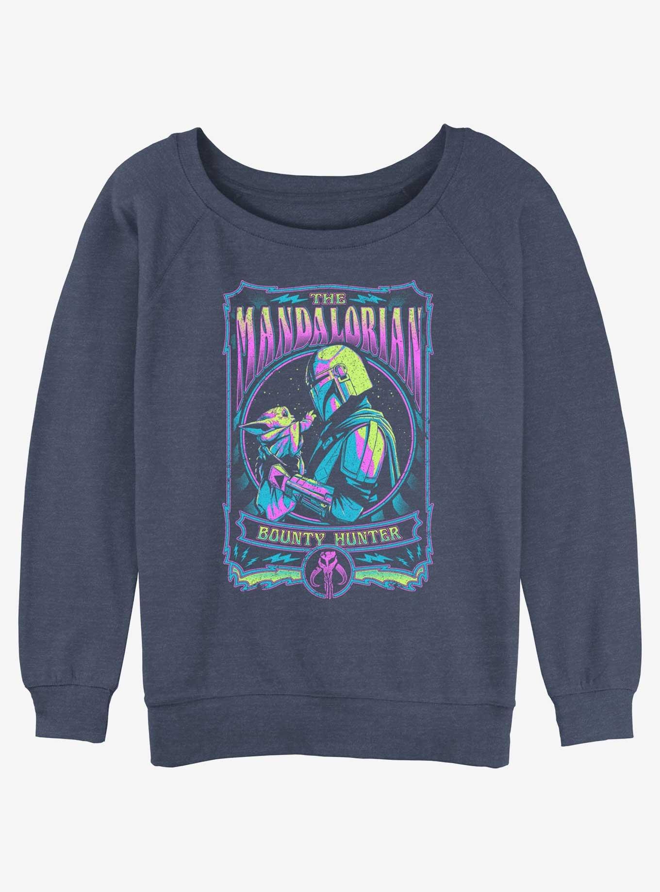 Star Wars The Mandalorian Trippy Bounty Hunter Womens Slouchy Sweatshirt, , hi-res