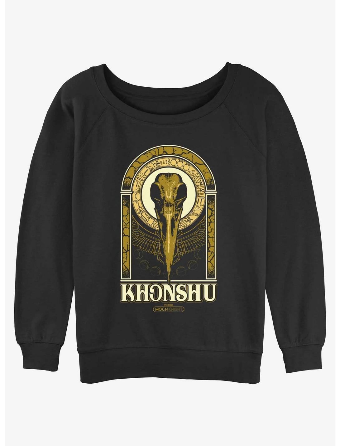 Marvel Moon Knight Khonshu Womens Slouchy Sweatshirt, BLACK, hi-res