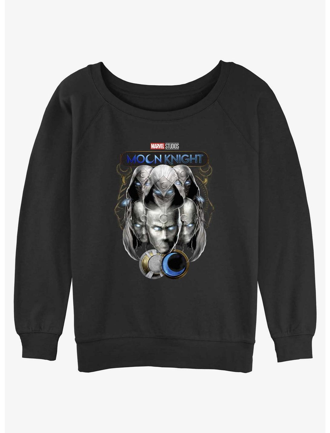 Marvel Moon Knight Split Conscience Womens Slouchy Sweatshirt, BLACK, hi-res
