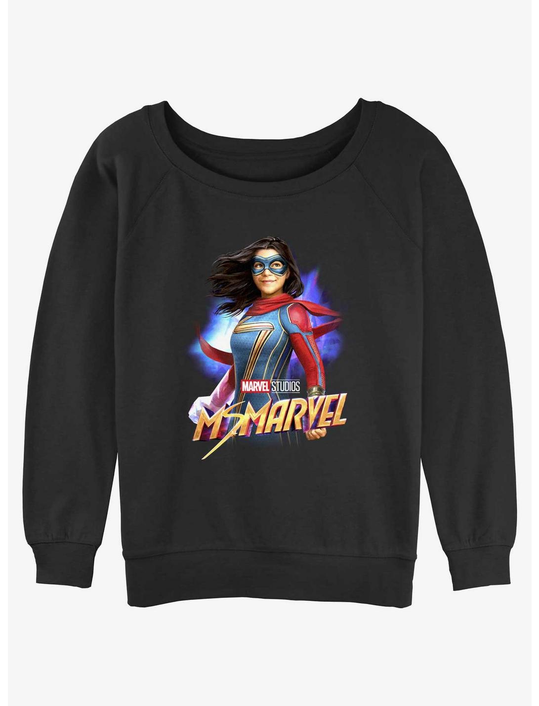 Marvel Ms. Marvel Hero Womens Slouchy Sweatshirt, BLACK, hi-res