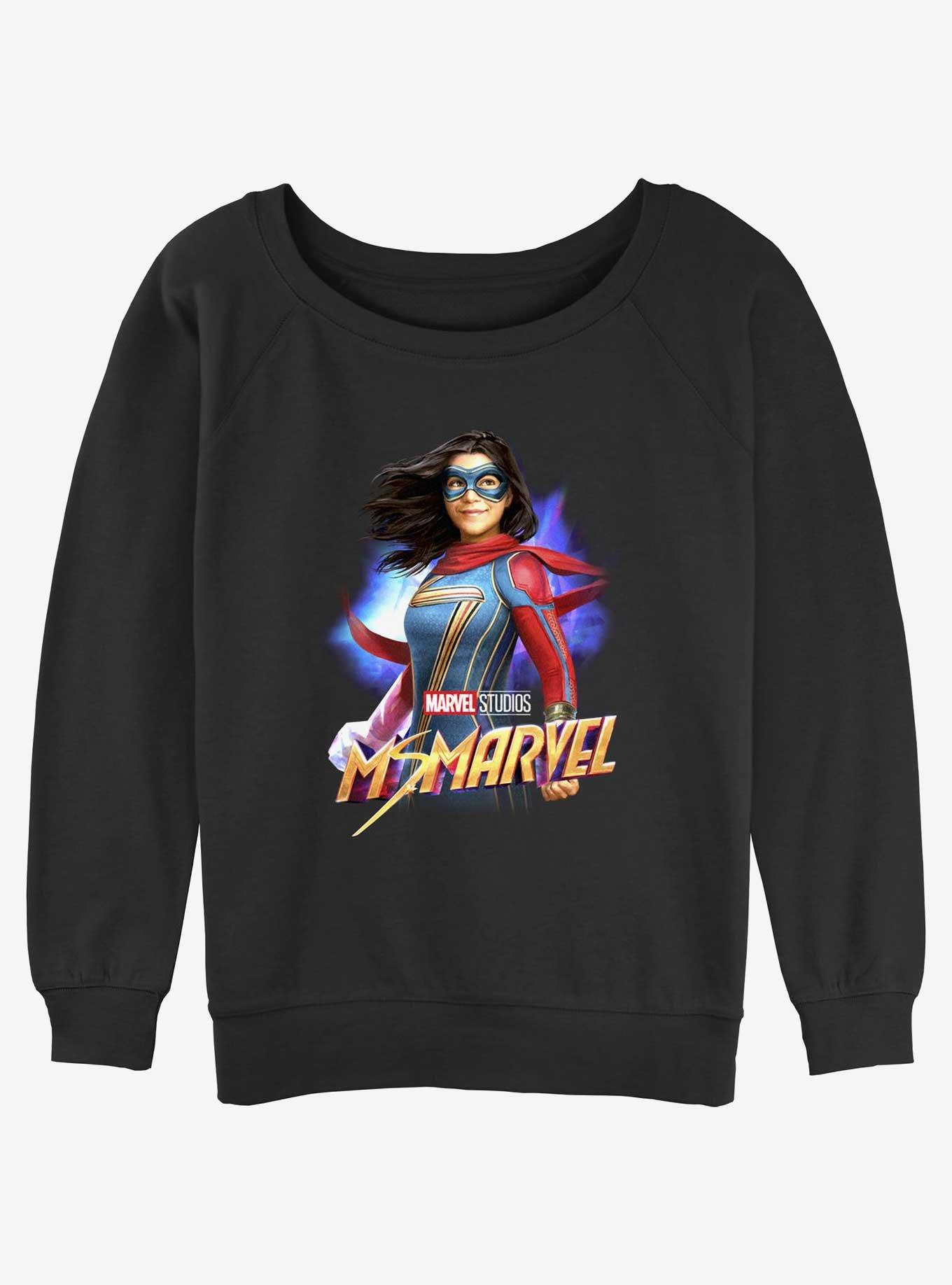 Marvel Ms. Marvel Hero Womens Slouchy Sweatshirt, BLACK, hi-res