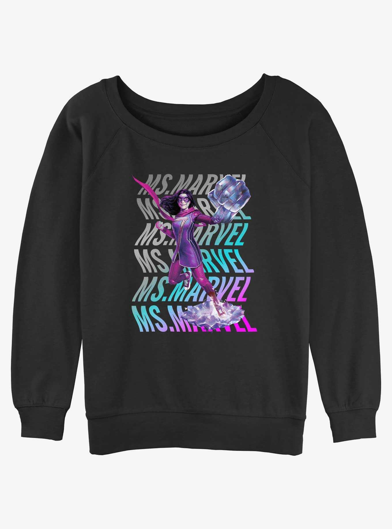 Marvel Ms. Marvel Wave Womens Slouchy Sweatshirt, , hi-res