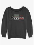 Nintendo Classic Controller Womens Slouchy Sweatshirt, CHAR HTR, hi-res