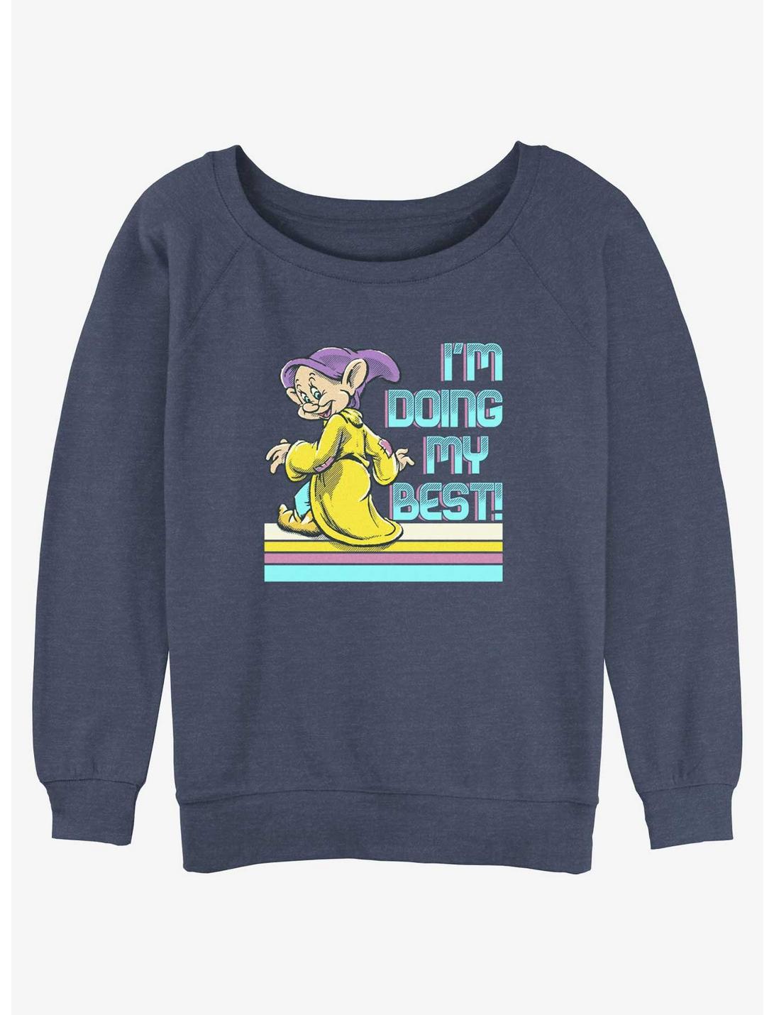 Disney Snow White and the Seven Dwarfs Best Dopey Can Womens Slouchy Sweatshirt, BLUEHTR, hi-res