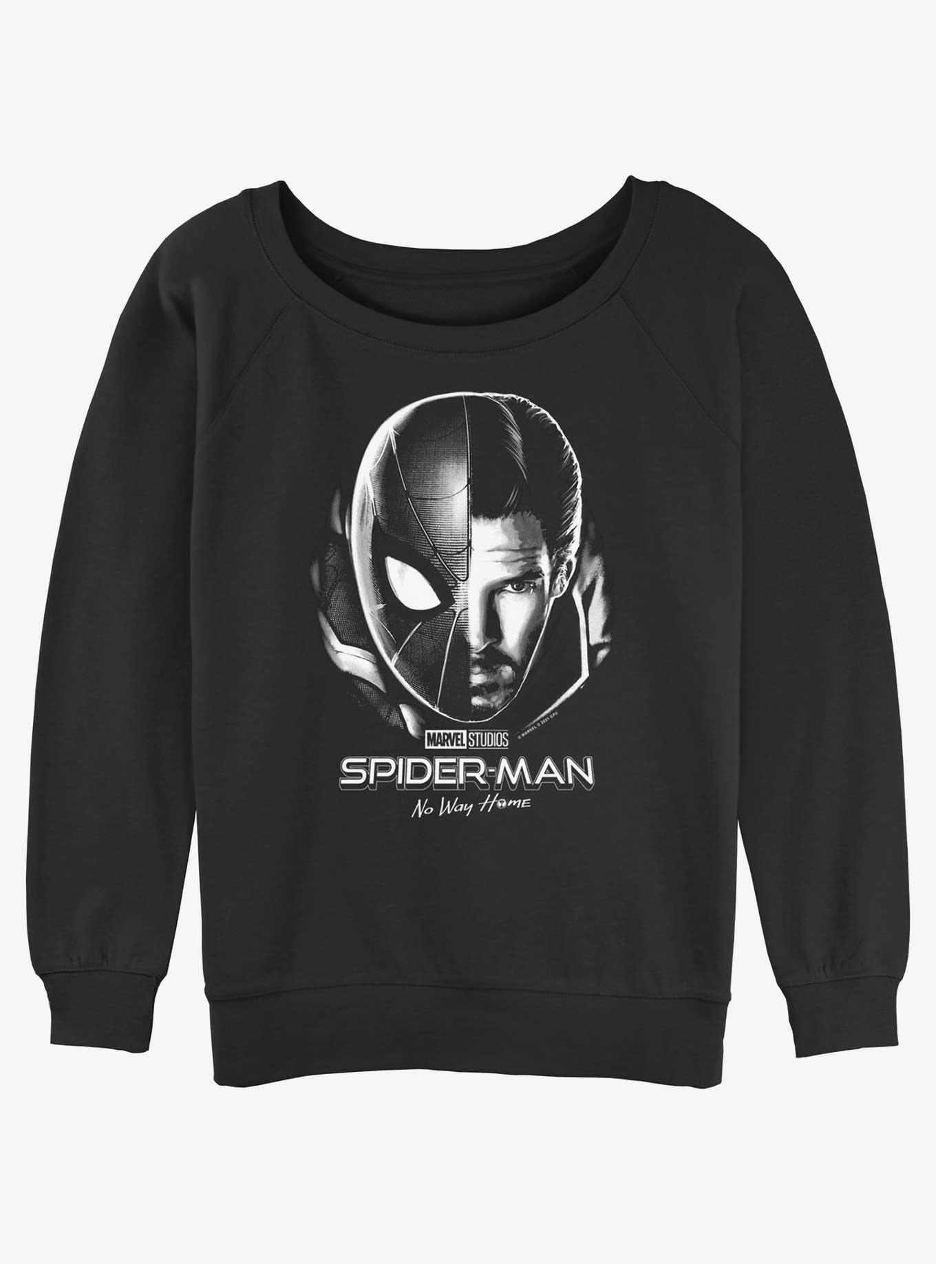 Marvel Spider-Man: No Way Home Parker Strange Split Womens Slouchy Sweatshirt, BLACK, hi-res