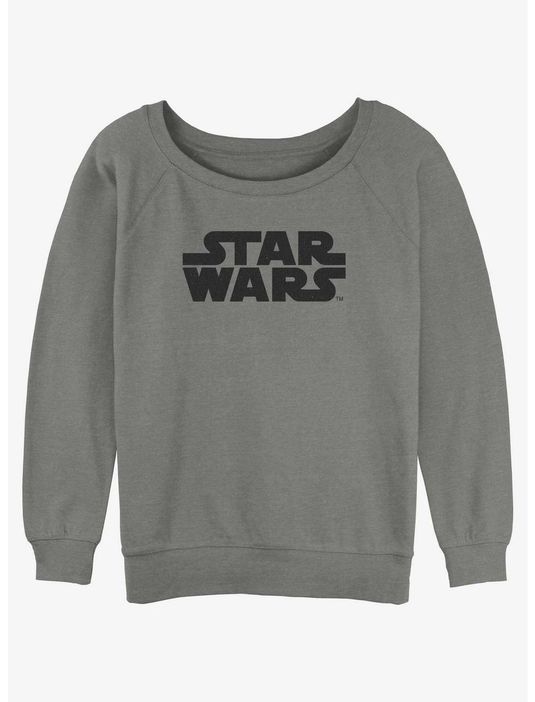 Star Wars Logo Womens Slouchy Sweatshirt, GRAY HTR, hi-res